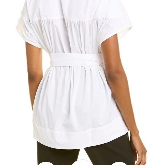 Pearl by Lela Rose Cotton Poplin Belted Capelet Top NWT - Picture 3 of 5